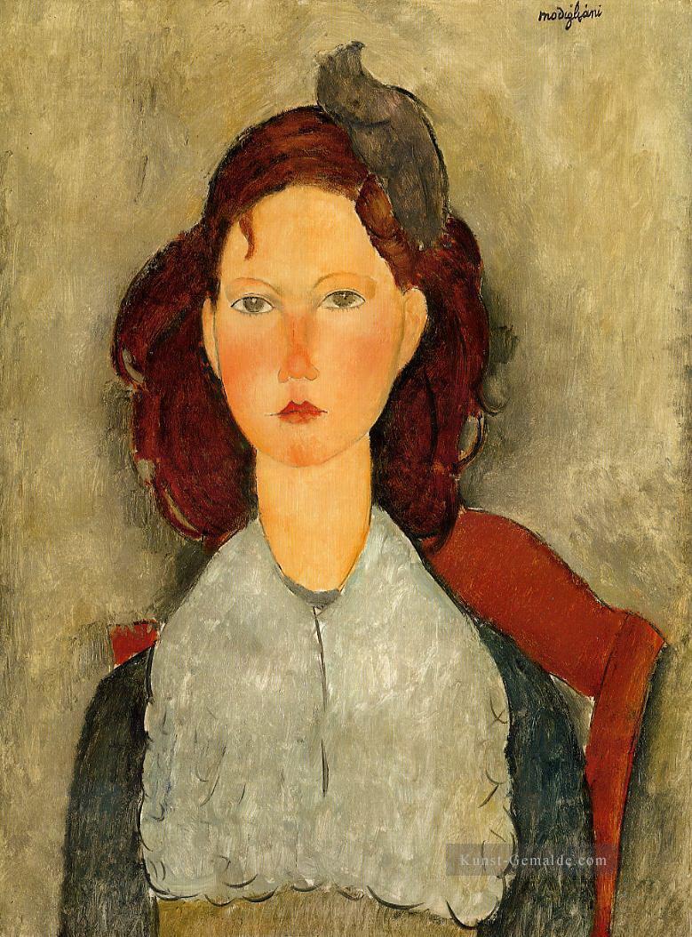 junges Mädchen 1918 Amedeo Modigliani sitzt Ölgemälde